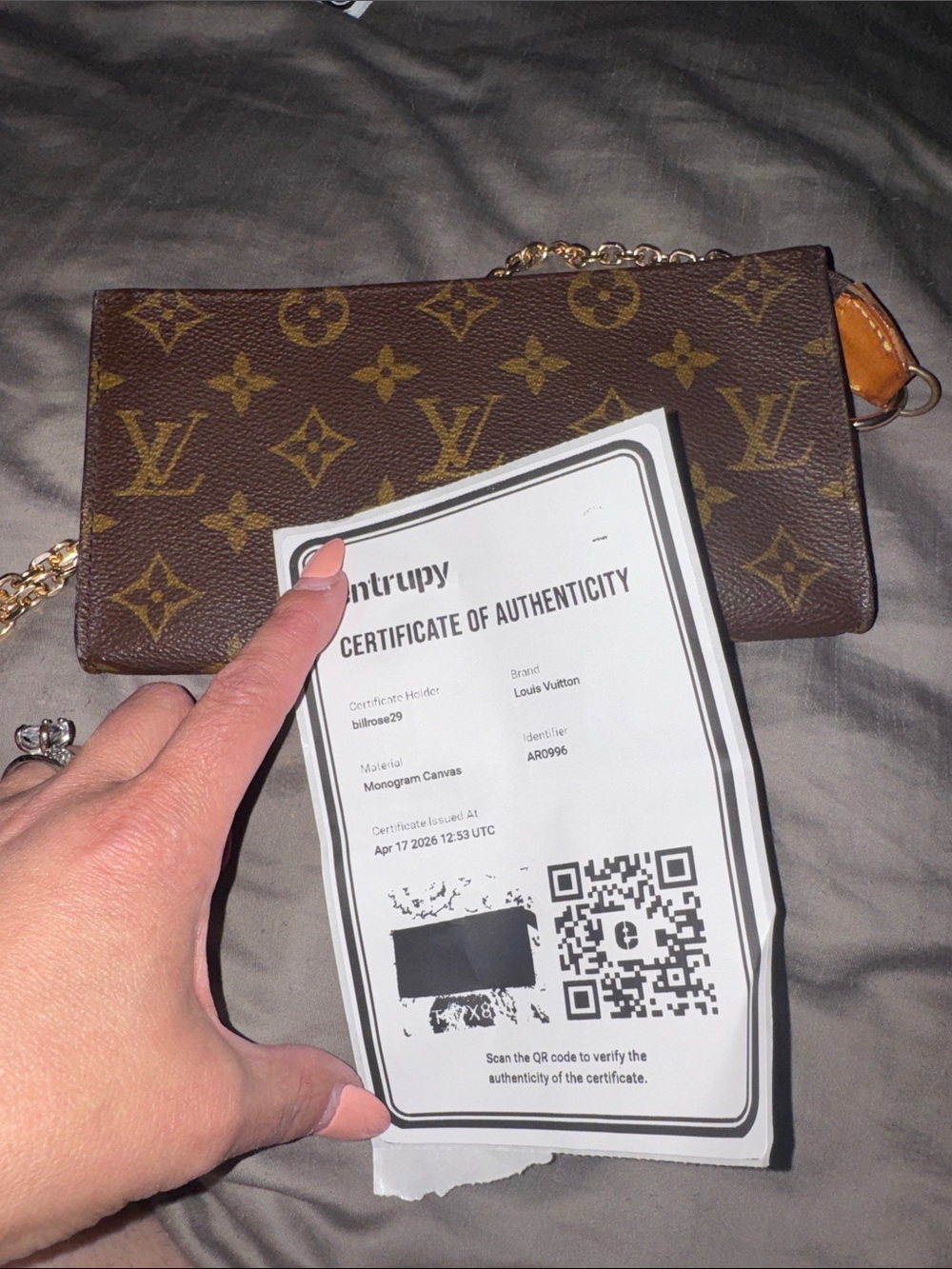 Louis Vuitton Monogram Pochette Wallet w/ Chain Crossbody | Vintage LV Clutch - Picture 4 of 11